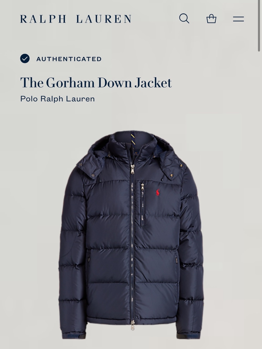 AUTHENTICATED
The Gorham Down Jacket
Polo Ralph Lauren